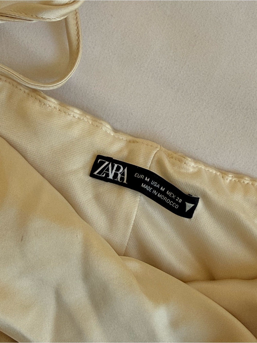 Zara Cream Satin Bodysuit with Draped Neckline - Picture 3 of 3